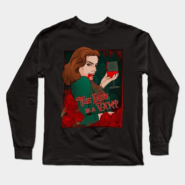 The Lady is a Vamp Long Sleeve T-Shirt by @akaluciarts